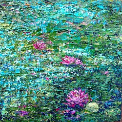 Lotus Pond, acrylic, 10