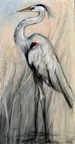 Mon Beau Heron, 36 x 18, acrylic. SOLD