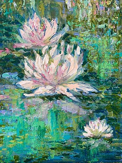 Water lillies, blue, green, Monet SOLD